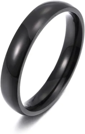 Men's Silver Plated Rings Steel Ring Creative Alphabet Jewelry Five-Color Glossy for Men and Women Couples Has a Highly Polished Surface (Main Stone Color : Black, Ring Size : 13)