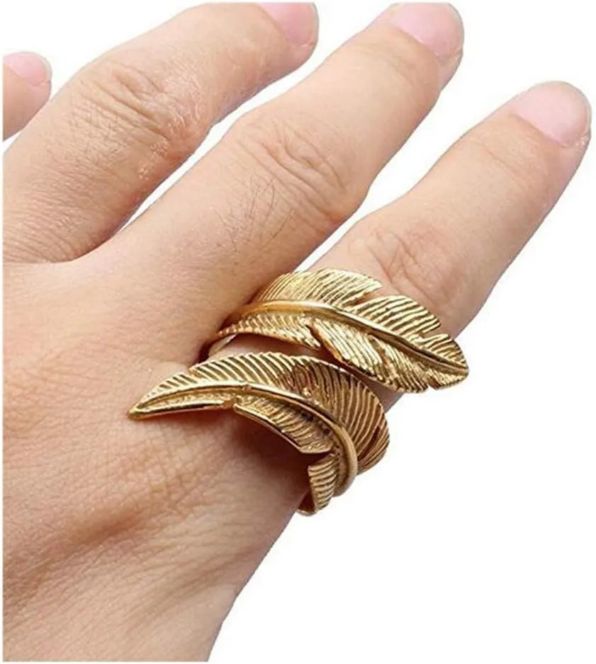 Men's Stainless Steel Vintage Silver Feather Ring