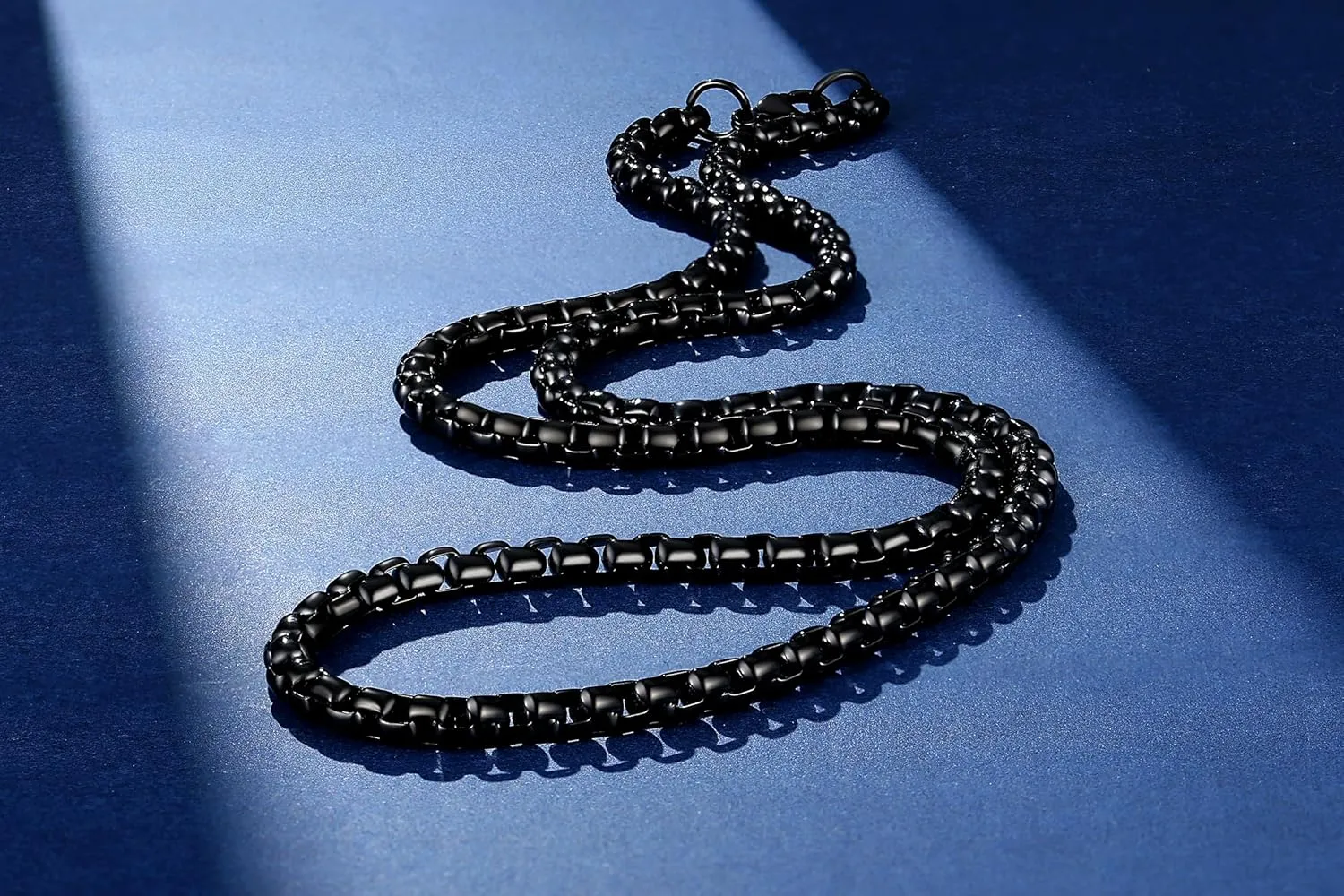 Mens Womens Stainless Steel Black Rolo Cable Chain Necklace, Wide 2/3/4/5mm