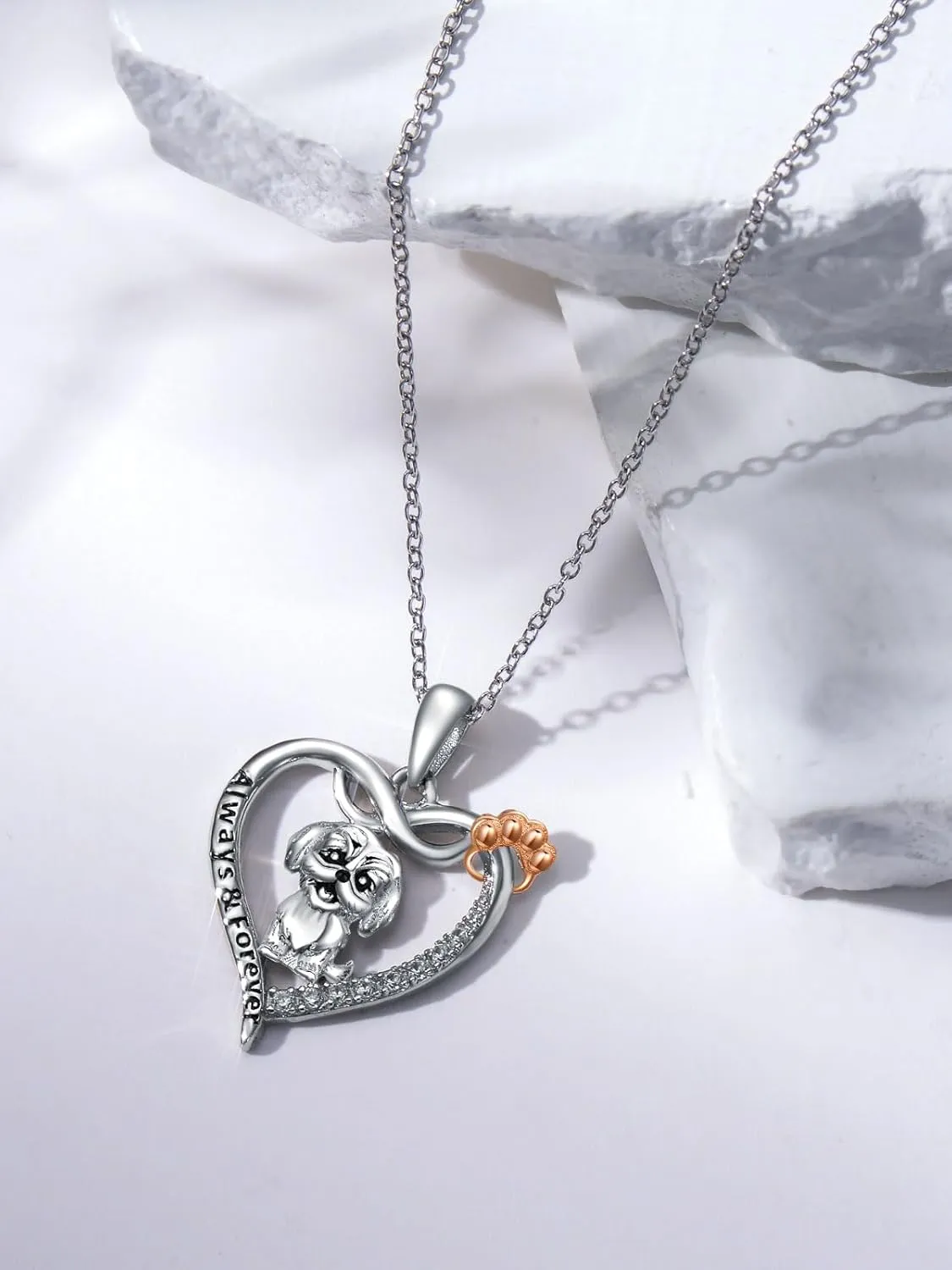 Midari Dog Necklaces Sterling Silver Cute Puppy Yorkie/Labrador/French Bulldog/Corgi/Shih Tzu Necklace for Women with Dog Jewelry Birthday Gifts for Women Friends Mom