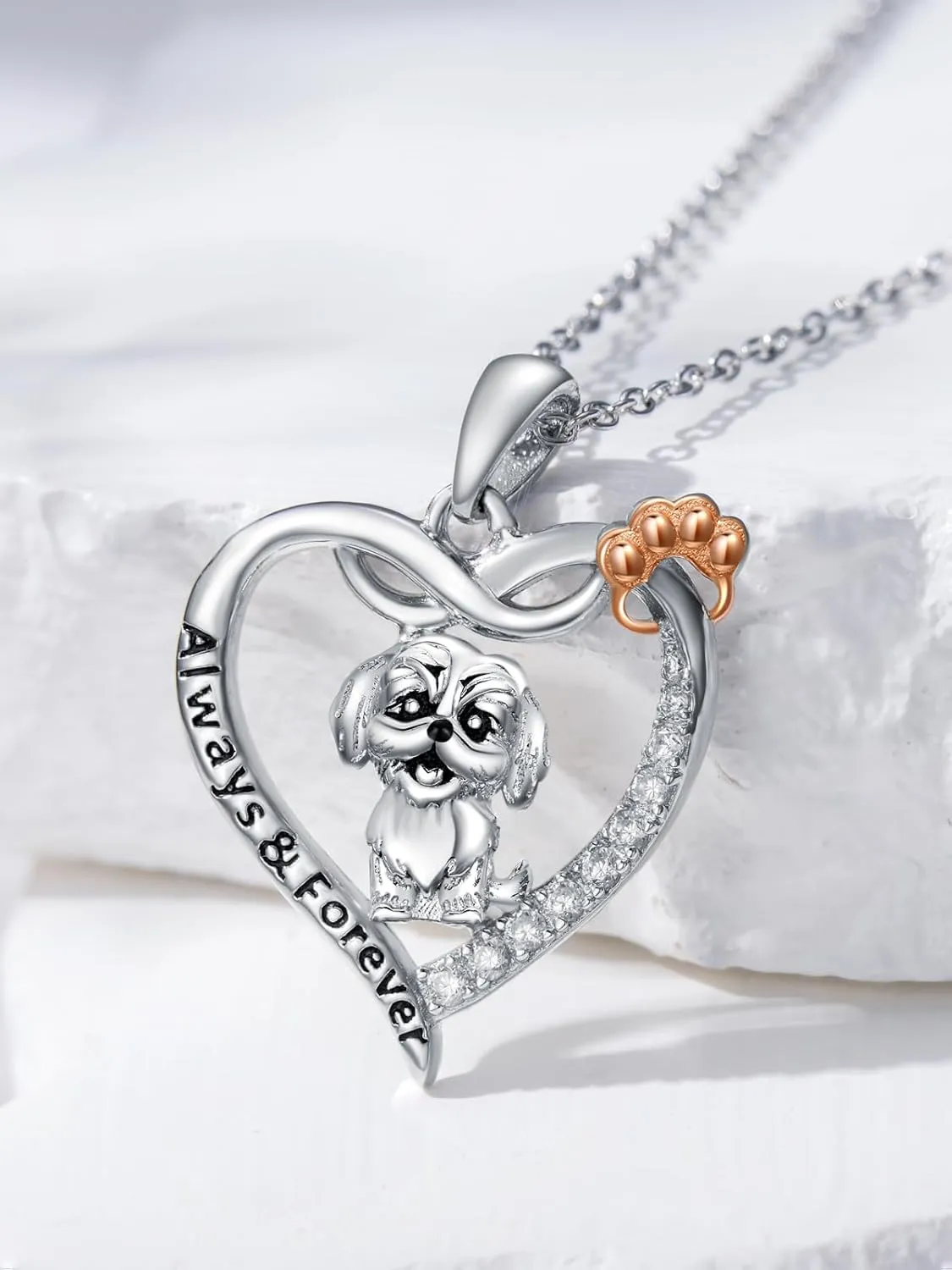 Midari Dog Necklaces Sterling Silver Cute Puppy Yorkie/Labrador/French Bulldog/Corgi/Shih Tzu Necklace for Women with Dog Jewelry Birthday Gifts for Women Friends Mom