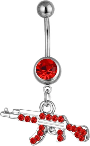 MIFYNN Cute Belly Button Ring Titanium Belly Button Ring Colorful Gun Dangle Belly Button Rings Barbell Body Piercing Jewelry for Women