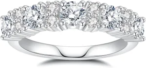 Moissanite Engagement Rings for Women D Color VVS1 Sterling Silver with 18K White Gold Plated Promise Ring Valentine Wedding Aniversary Ring