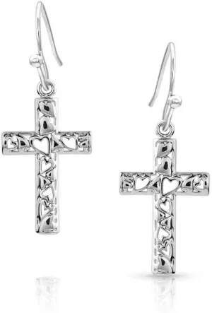 Montana Silversmiths Heartfelt Faith Cross Earrings - ER5699