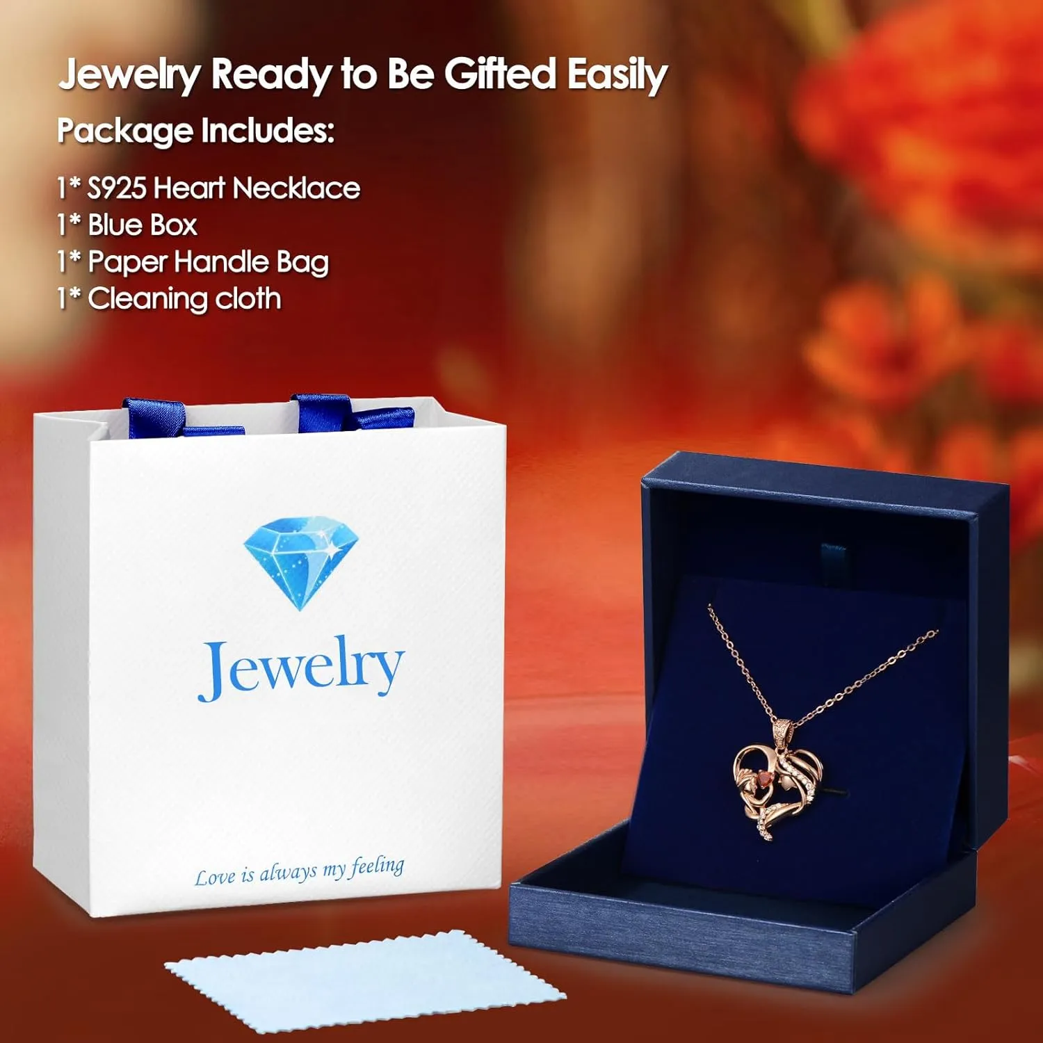 Mothers Day Gifts for Mom Wife Her Grandma, S925 Sterling Silver Birthstone Necklaces Jewelry for Women, Mother's Day Love Heart Pendant Necklace for Anniversary Birthday Christmas Day