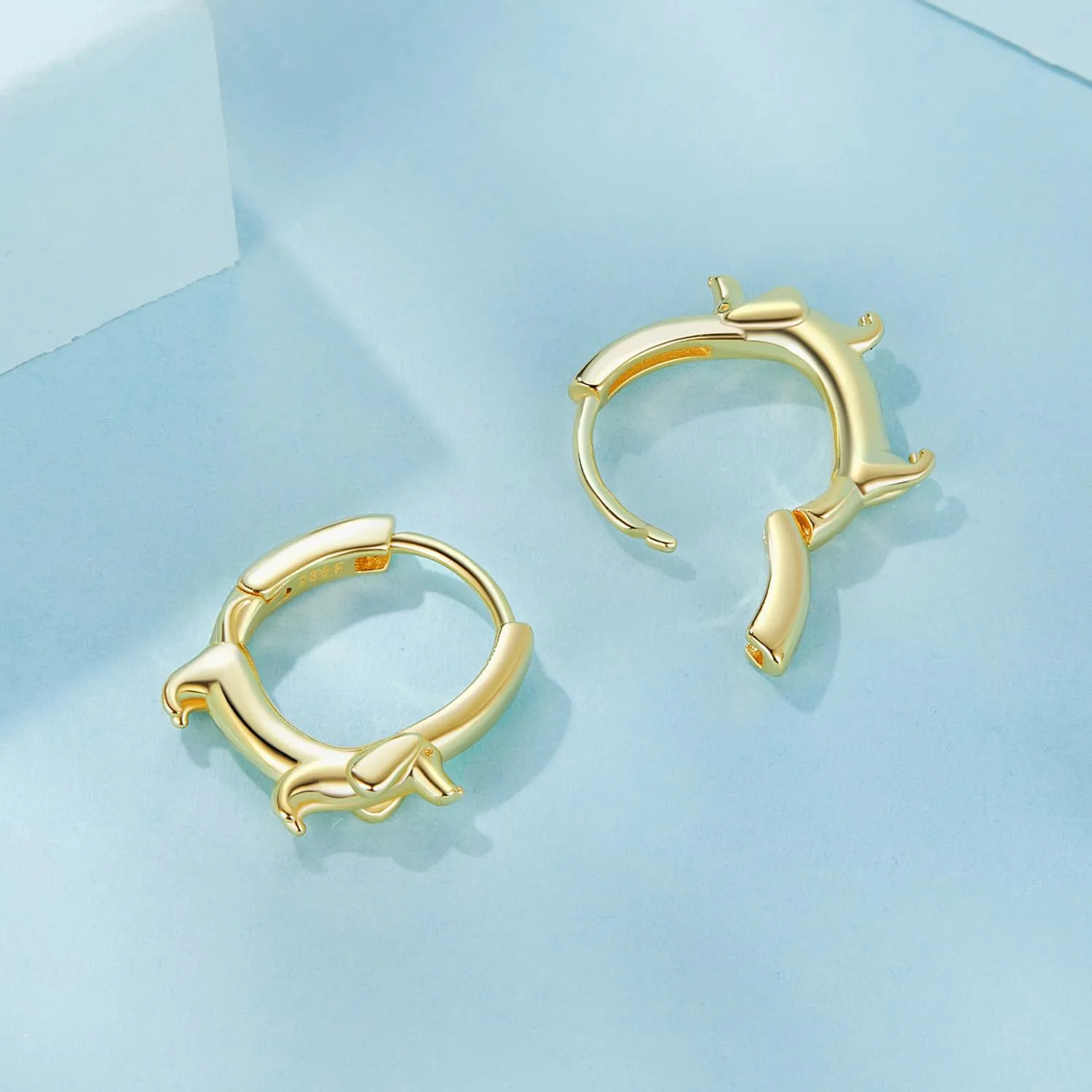MUNDELL 925 Sterling Silver Dachshund Turtle Hoop Earrings for Women Green Zircon Eyes Snake Ear Buckles Statement Fine Jewelry