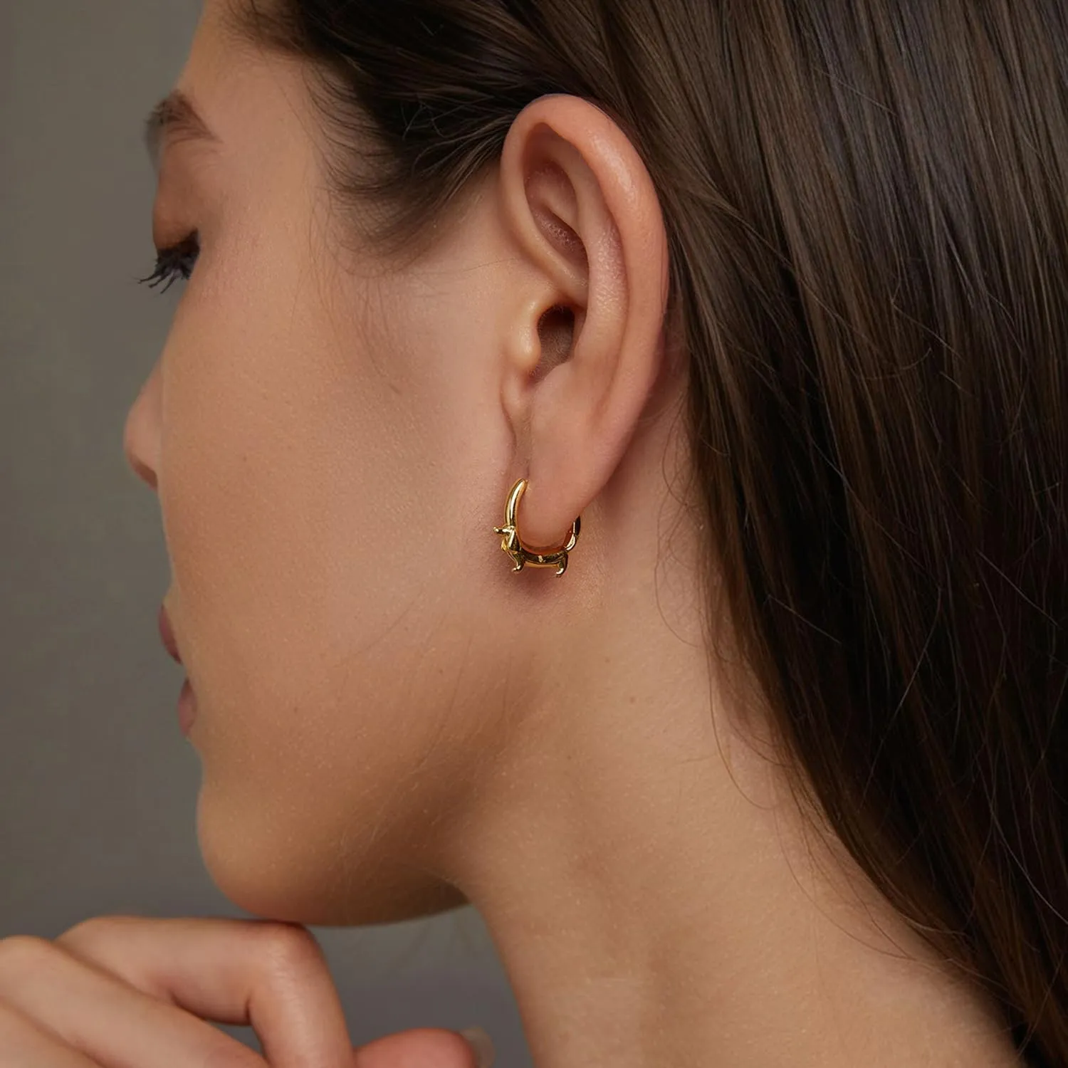 MUNDELL 925 Sterling Silver Dachshund Turtle Hoop Earrings for Women Green Zircon Eyes Snake Ear Buckles Statement Fine Jewelry