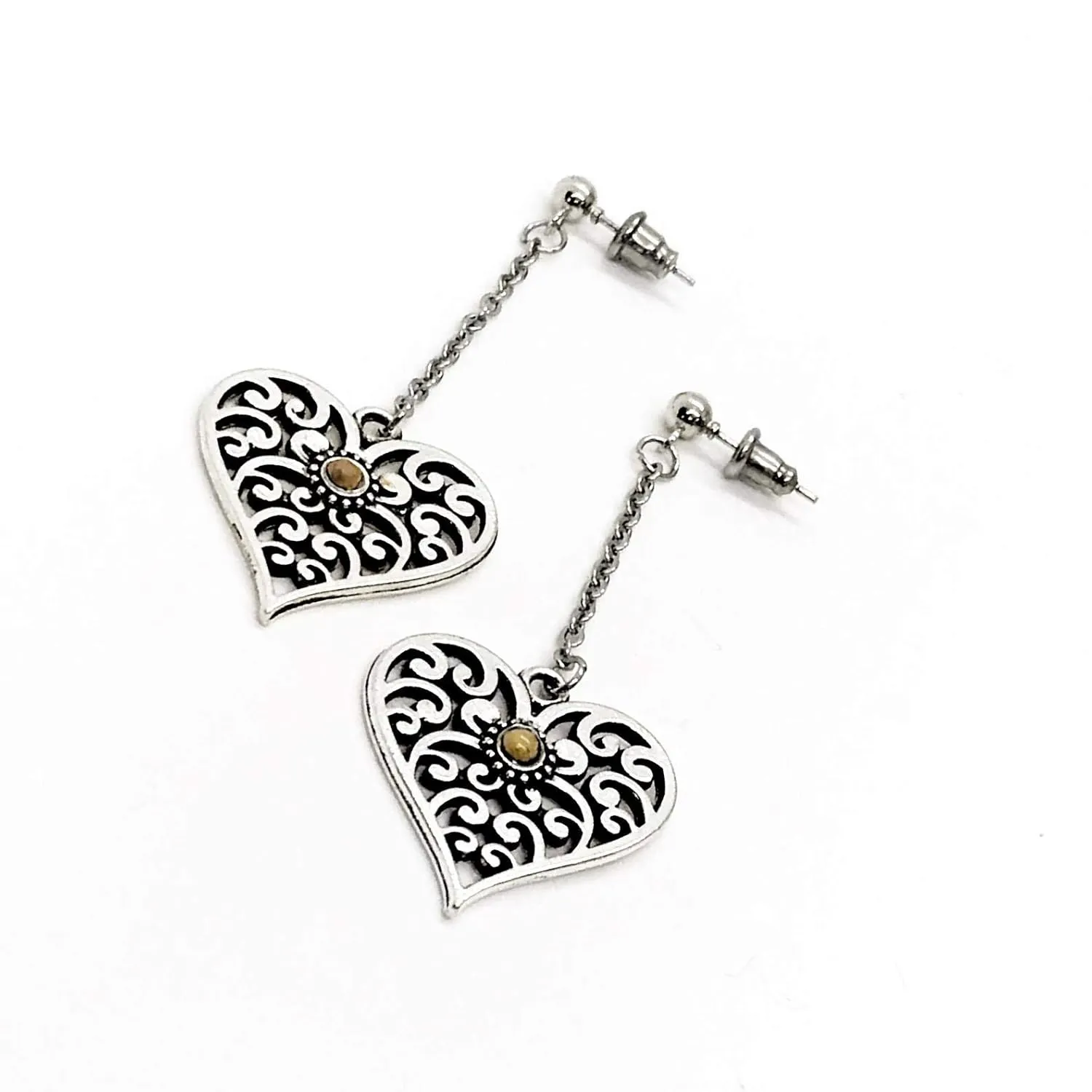 Mustard Seed Dangle Heart Earrings, Mustard Seed Jewelry, Matthew 17 20, Mustard Seed Faith Jewelry, Scripture Gifts, Faith Gift