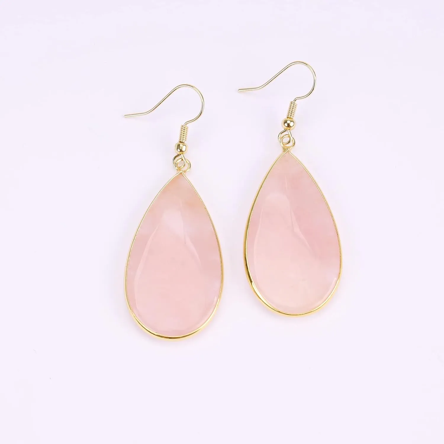 Natural Crystal Healing Stone Earrings Statement Teardrop Dangle Earrings for Women