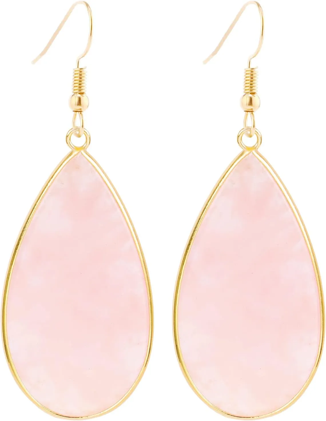Natural Crystal Healing Stone Earrings Statement Teardrop Dangle Earrings for Women