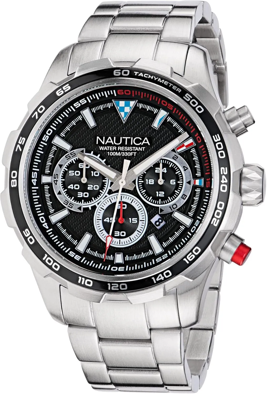 Nautica Men's NAPNSF301 NST Chrono Recycled Stainless Steel Bracelet Watch