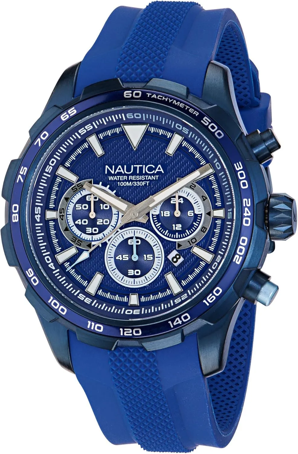 Nautica Men's NAPNSF305 NST Chrono Blue Silicone Strap Watch
