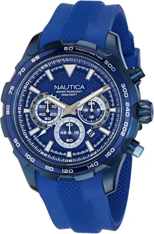 Nautica Men's NAPNSF305 NST Chrono Blue Silicone Strap Watch