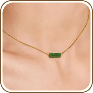 Necklaces for Women 18K Gold Plated Necklace Dainty Tiny Green Natural Stone Pendant Necklace for Women Adjustable 1mm Thin & Sturdy Chain Trendy Jewelry Birthday Christmas Valentines Day Gift