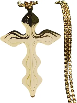New 2024 Creative Religious Belief Jesus Cross Amulet Pendant Necklace Stainless Steel Gold Color Chain Necklaces For Men Jewelry Colar Fashion Accessories Creative Gift