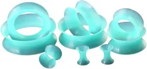 New 2025 1Pair Flexible Silicone Green Ear Plugs And Tunnels Gauge Plug Tunnel Body Jewelry Piercing Stretcher Expanders Fashion Trendy Accessories Creative Gift