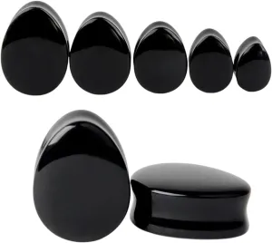 New 2025 2 Pieces Fashion Stone Teardrop Ear Plugs Tunnel Earring Gauges Ear Expanders Stretcher Plug Ear Body Piercings Ring Jewelry Gift Fashion Trendy Accessories Creative