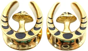 New 2025 2Pcs Stainless U-Shaped Mushroom Saddle Ear Tunnels Plugs Expander Stretcher Gauges Earrings Piercing Body Jewelry Fashion Trendy Accessories Creative Gift
