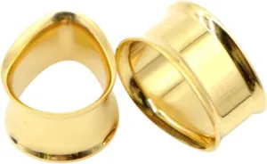 New 2025 2Pcs Water Drop Stainless Ear Plug Tunnels Black Gold Color Expander Plugs Body Jewelry Gauges Fashion Trendy Accessories Creative Gift