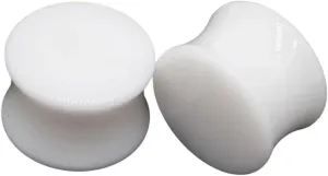 New 2025 2Pcs White Black Transparent Acrylic Ear Tunnel Plug Gauges Piercing Double Curved Saddle Expander Stretcher Body Jewelry Fashion Trendy Accessories Creative Gift