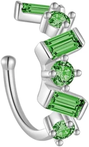 New 2025 925 Sterling Silver Square Zircon Earcuff Ear Piercing Cuff Earring 2025 Piercing Luxury Cz Zircon Jewelry Women Jewelry Gift Fashion Trendy Accessories Creative