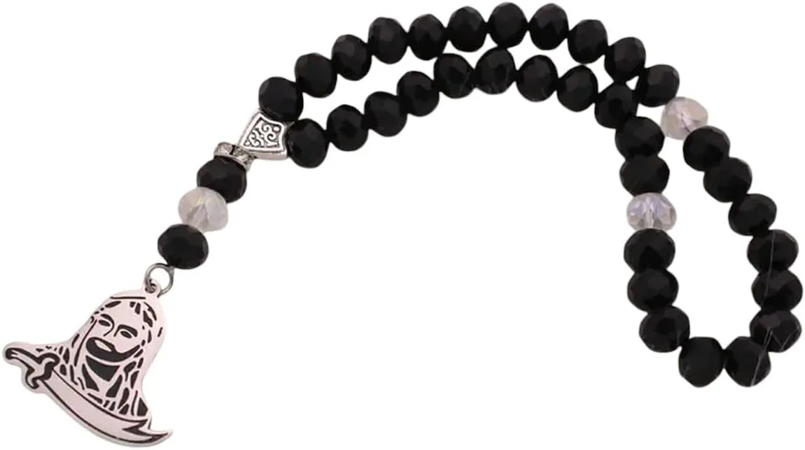 New 2025 Arrival Islam Imam Ali Face Dhulfiqar Turkish Prayer 33 Black Crystal Beads Tasbih Bracelets Tasbih Rosary With For You Accessories Trendy Creative Gift