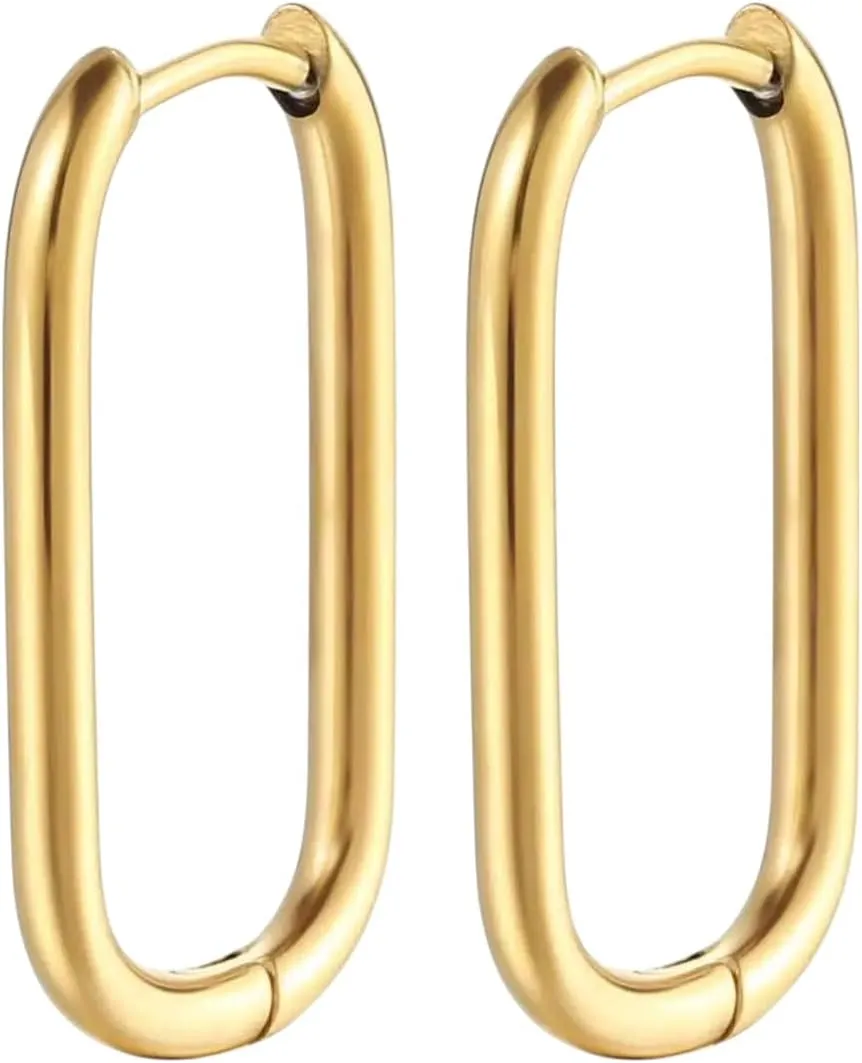 New 2025 One Piercing Ear Cuff Gold Plated Earrings Set For Women Women's Stud Hoop Earrings 2025 Fashion Jewelry Gift Fashion Trendy Accessories Creative