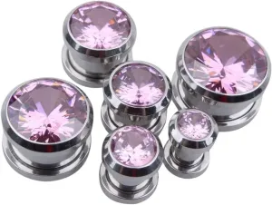 New 2025 Unisex 1Pair Crystal Zircon Ear Plug Tunnel Earring Cartilage Expanders Gauges Screw Flesh Plugs And Tunnels Piercing Body Jewelry Findings Fashion Trendy Accessories Gift For Women Men
