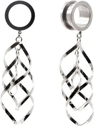 New 2025 Unisex 2Pcs 6-25Mm Stainless Steel Ear Plugs And Tunnels Dangle Piercing Expansion Stretched Flesh Body Jewelry Findings Fashion Trendy Accessories Creative Gift For Women And Men
