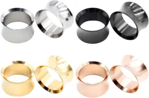 New 2025 Unisex 2Pcs Stainless Steel Hollow No-Screw Flare Ear Tunnels Plugs Expander Stretcher Gauges Earrings Body Piercing Jewelry Fashion Trendy Accessories Creative Gift For Women And Men