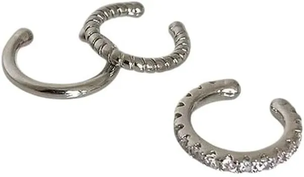 New 2025 Unisex 3Pcs/Set Ear Cuffs Without Piercing Clip Earrings Non-Piercing Fashion Cartilage For Women Jewelry Findings Gifts Trendy Accessories Creative Gift For Women And Men