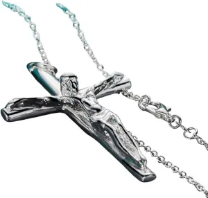 New 2025 Unisex 925 Sterling Silver Jesus Cross Pendant Necklace 16-30 Inch Snake Chain Men Ladies Party Wedding Fashion Decoration Jewelry Luxury With You Accessories Trendy Best For Gift Women And