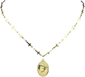 New 2025 Unisex Christian Virgen Maria Jesus Heart Pendant Necklace For Women Men Stainless Steel Gold Color Our Lady Cross Chain Decoration Jewelry Luxury With You Accessories Trendy And