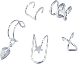 New 2025 Unisex Ear Cuffs Leaf Star Clip Ring Earrings For Women No Piercing Cartilage Earring Studs Stud Set Cuff Jewelry Fashion Trendy Accessories Creative Gift For Women And Men