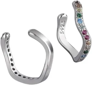 New 2025 Unisex In 925 Sterling Silver Zircon Ear Cuff Earrings For Women Fashion Wedding Fine Luxury Jewelry Trendy Accessories Creative Gift For Women And Men