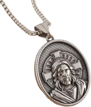 New 2025 Unisex Vintage Cross Jesus Luxury Medal Pendant Charm Men's Necklace Fashion Christmas Valentine's Day Gift Protector Decoration Jewelry Accessories Trendy Best For Women And Men