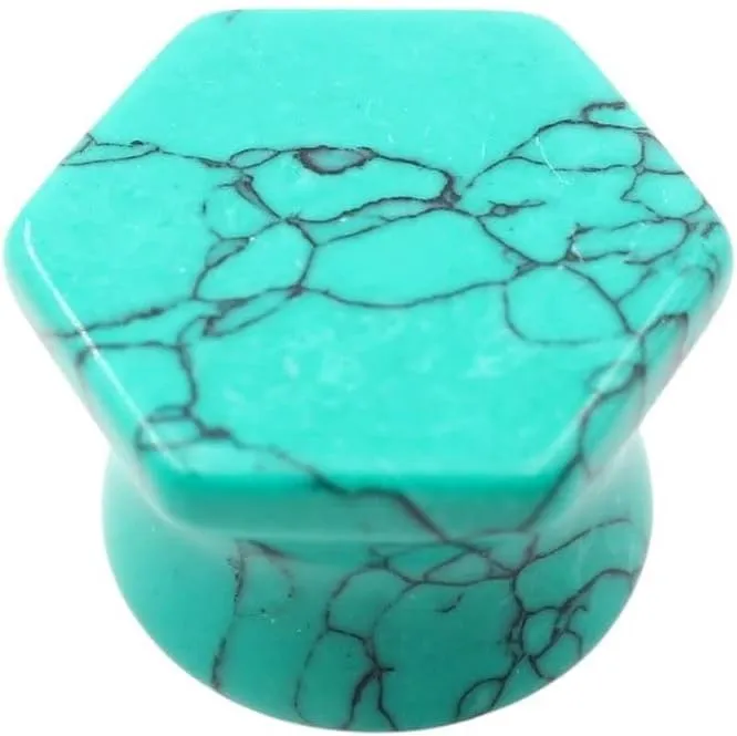 New 2026 Arrive 1Pc 6-16Mm Hexagon Natural Stone Flared Ear Tunnel Plug Flesh Stretcher Expander Gauges Earrings Piercing Body Jewelry Fashion Trendy Accessories Creative Gift For Women And Men