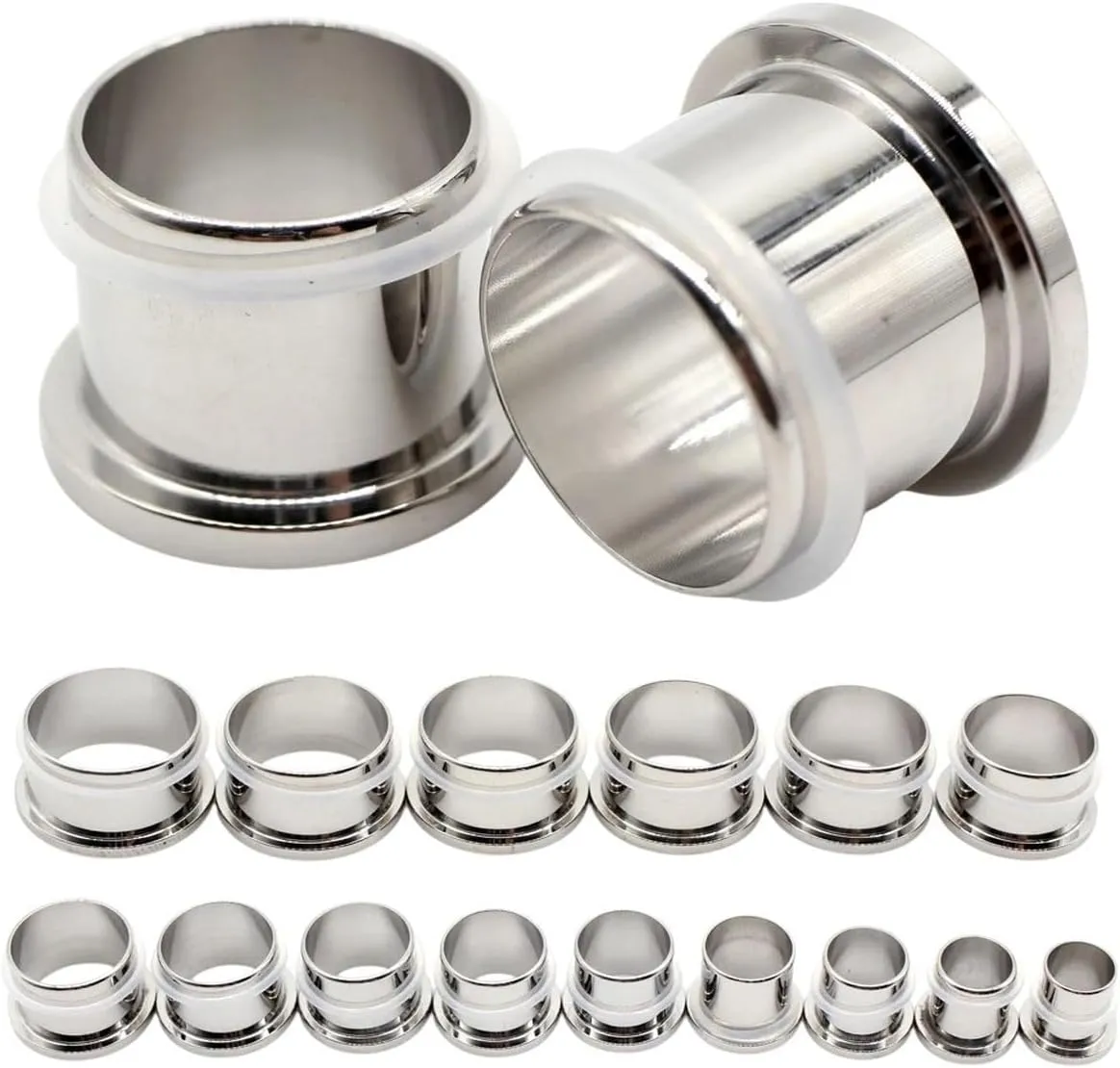 New 2026 Arrive 2Pcs 10.5Mm-25Mm Large Size Stainless Ear Plugs Tunnel Expander Flesh Flare Stretcher Gauges Piercing Body Jewelry Fashion Trendy Accessories Creative Gift