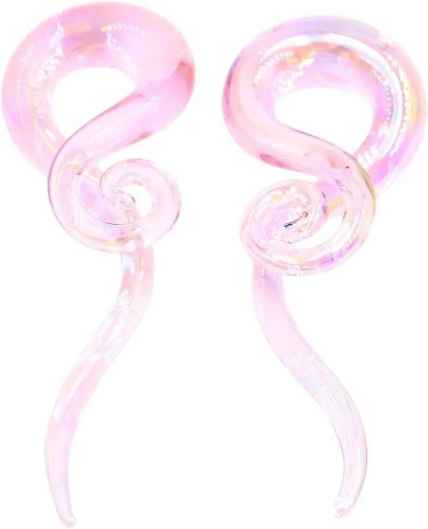 New 2026 Arrive 2Pcs Scrub Glass Ear Plugs Tunnel Spiral Taper Cartilage Earring Gauges Expander Stretcher Flesh Piercing Jewelry Findings Fashion Trendy Accessories Creative Gift For Women And Men