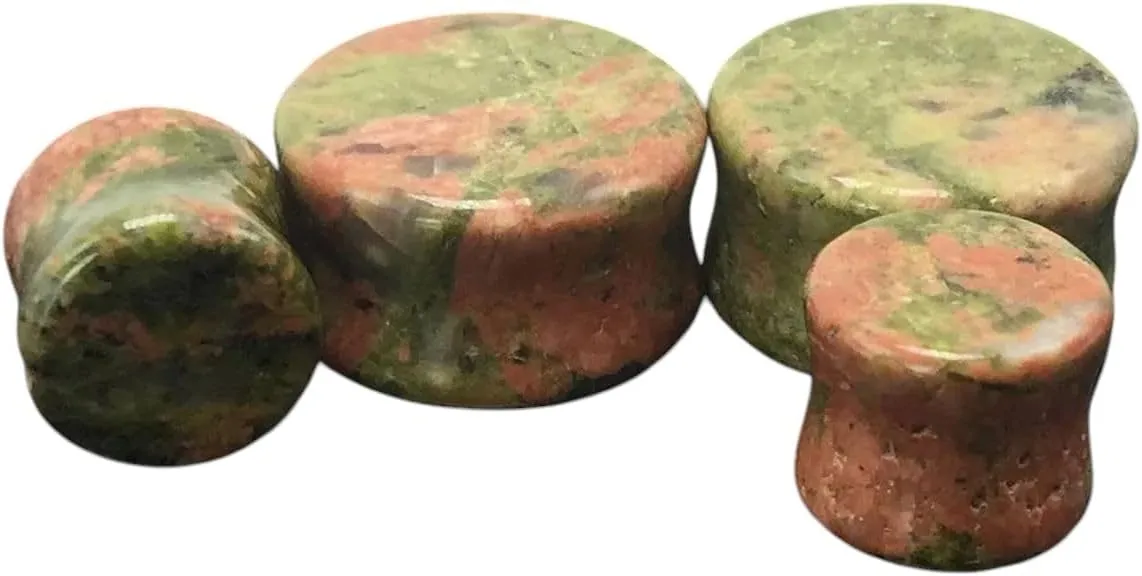 New 2026 Arrive 2Pcs Stone Ear Tunnel Plugs Mixed Styles Single Flared Ear Flesh Gauges Piercing Ear Expander Stretcher Unisex Jewelry Gift Fashion Trendy Accessories Creative