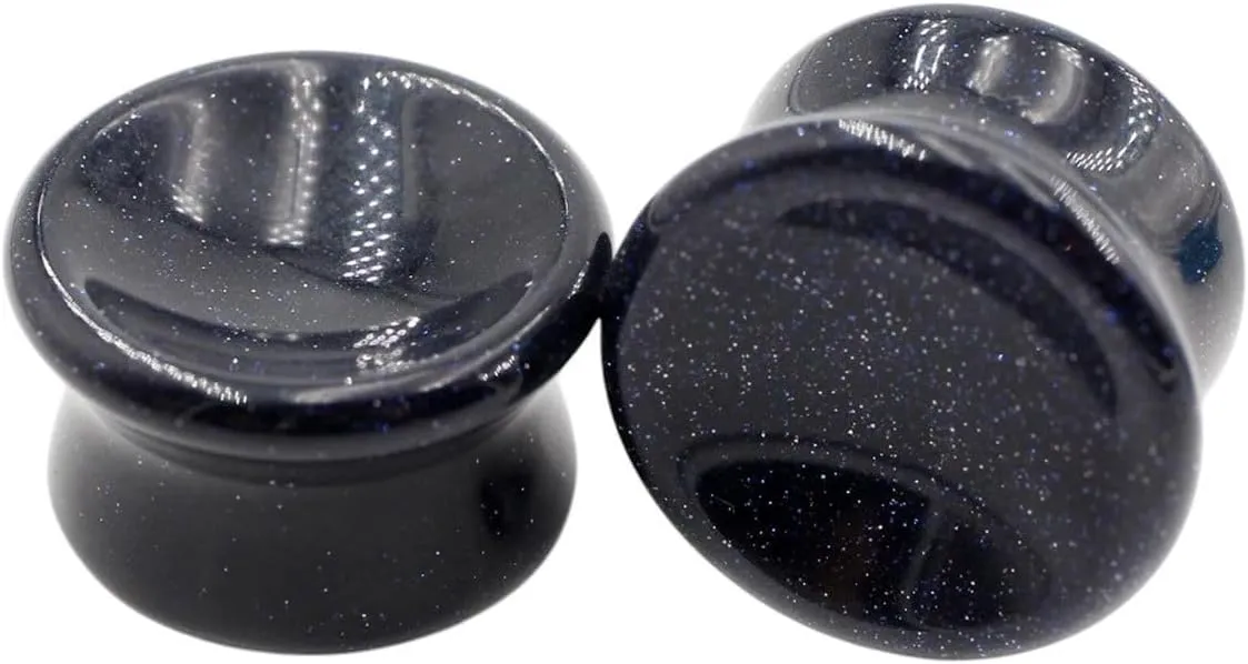 New 2026 Arrive 2Pcs Women Men Concave Natural Stones Ear Tunnels Plug Flesh Expander Stretcher Gauges Earrings Body Piercing Jewelry Fashion Trendy Accessories Creative Gift