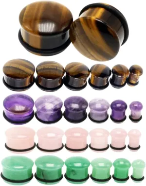 New 2026 Arrive 2Pcs/Lot Natural Stone Ear Plug And Tunnels Single Flared White Opal Earring Piercings Gauges Expander Body Jewelry Fashion Trendy Accessories Creative Gift