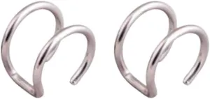 New 2026 Arrive 4 Pcs Stainless Steel Ear Cuff Criss Cross Double Lines Cuffs Non Piercing Helix Earcuff Cartilage Earring Jewelry Findings Fashion Trendy Accessories Creative Gift For Women And Men
