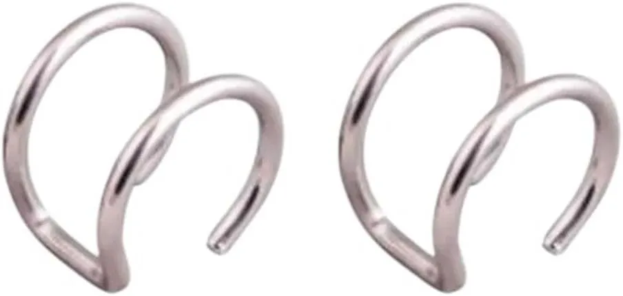 New 2026 Arrive 4 Pcs Stainless Steel Ear Cuff Criss Cross Double Lines Cuffs Non Piercing Helix Earcuff Cartilage Earring Jewelry Findings Fashion Trendy Accessories Creative Gift For Women And Men