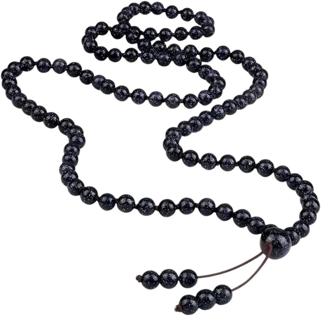 New 2026 Arrive Blue Sandstone 108 Beads Necklace Charm 6Mm Natural Stone Meditation Yoga Jewelry Findings Men Mala Tibetan Buddhist Wrap Bracelet Gifts Fashion Trendy Accessories For Women And