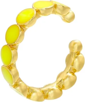 New 2026 Arrive Fashion 1 Piece Gold Color Women Ear Cuffs Enamel Style Ear Clips No Pierced Earrings Women Jewellery Model Ve310 Jewelry Gift Fashion Trendy Accessories Creative