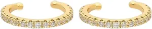 New 2026 Arrive Gold Color Cubic Zirconia Dangle Earrings For Women Zircon Ear Cuff Stud Fashion Party Jewelry Trendy Accessories Creative Gift