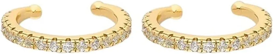 New 2026 Arrive Gold Color Cubic Zirconia Dangle Earrings For Women Zircon Ear Cuff Stud Fashion Party Jewelry Trendy Accessories Creative Gift
