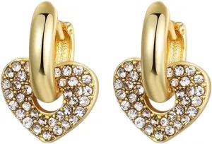 New 2026 Arrive Gold Plated Heart Earrings Set For Women Zircon Ear Cuff Women's Stud Hoop Drop Dangle Jewelry Fashion Trendy Accessories Creative Gift