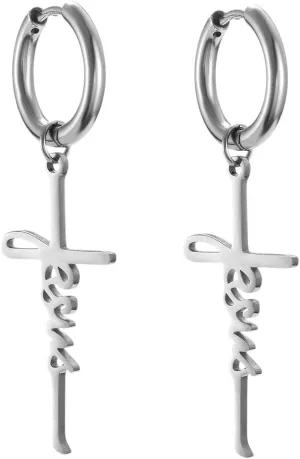 New 2026 Arrive Jesus Cross Pendant Drop Earrings Women Stainless Dangle Religious Christian Savior Faith Jewelry Gift Fashion Trendy Accessories Creative